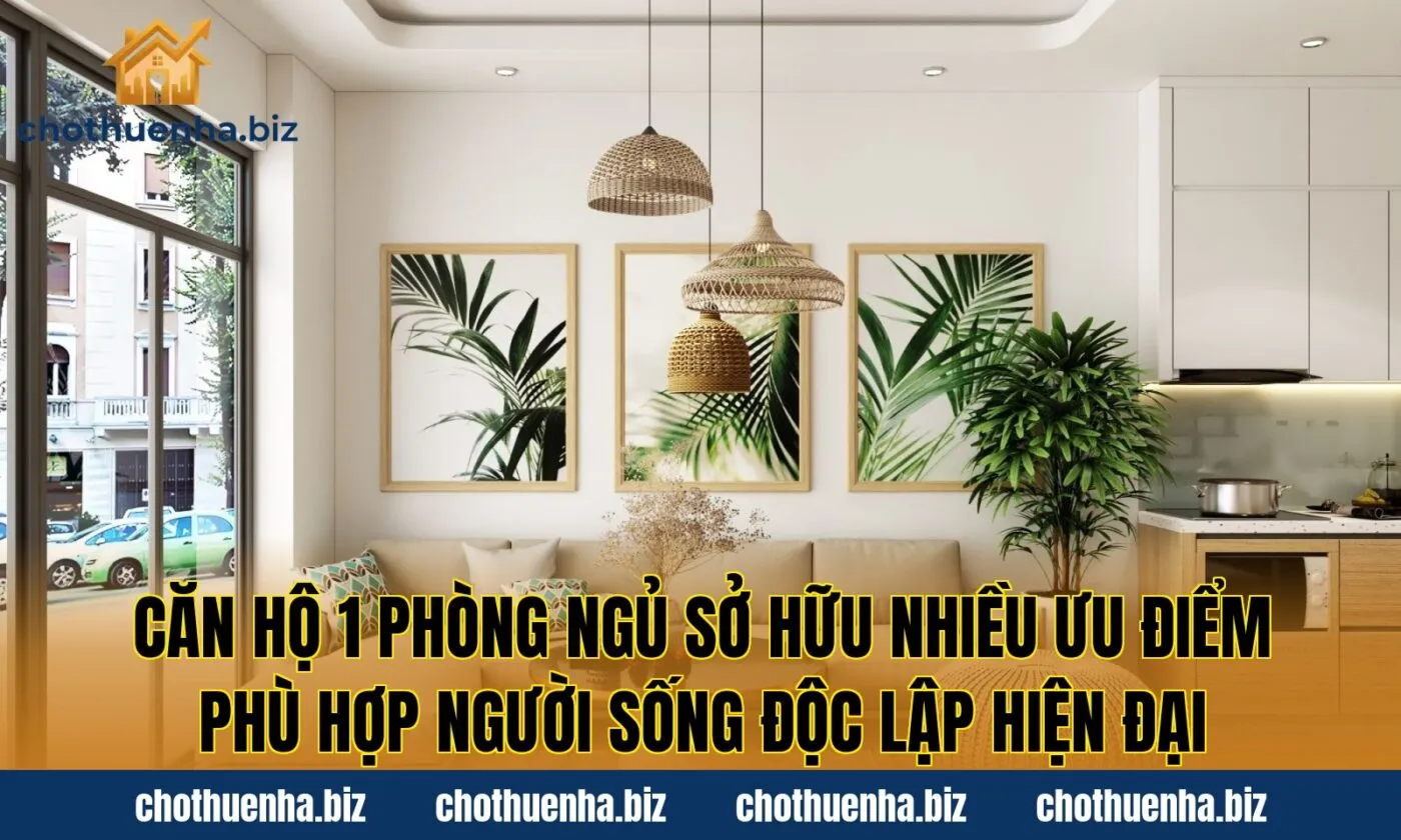 Căn hộ 1 phòng ngủ sở hữu nhiều ưu điểm phù hợp người sống độc lập hiện đại