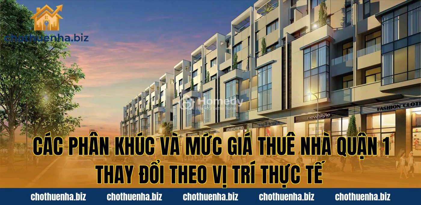 Các phân khúc và mức giá thuê nhà quận 1 thay đổi theo vị trí thực tế