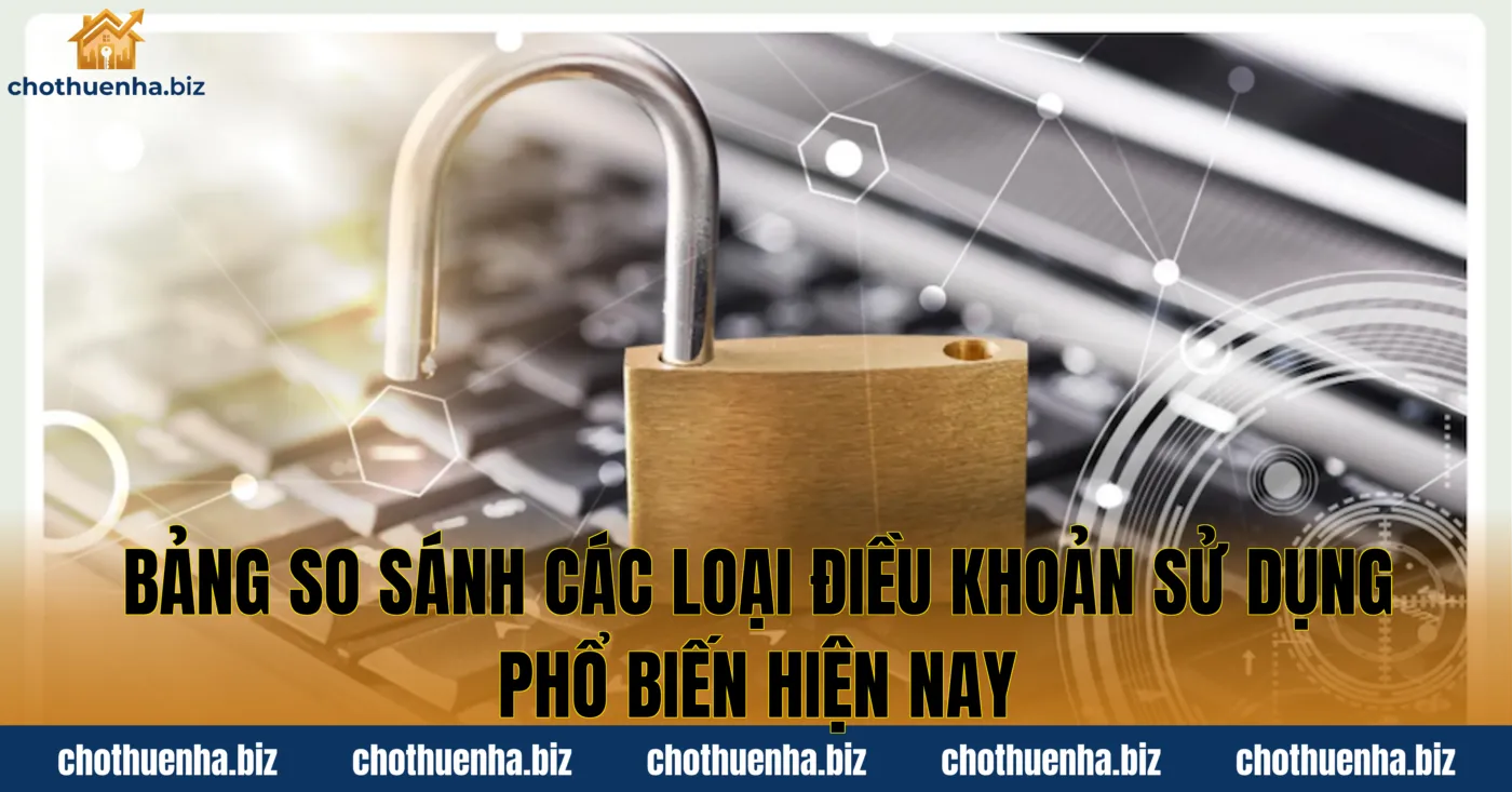 Bảng so sánh các loại điều khoản sử dụng phổ biến hiện nay