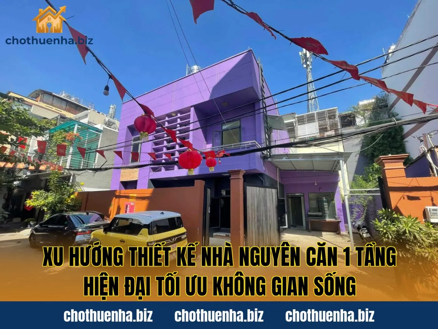 Xu hướng thiết kế nhà nguyên căn 1 tầng hiện đại tối ưu không gian sống