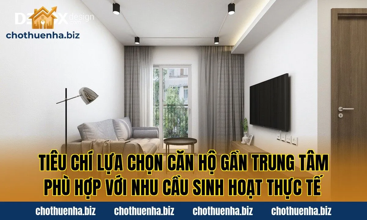 Tiêu chí lựa chọn căn hộ gần trung tâm phù hợp với nhu cầu sinh hoạt thực tế