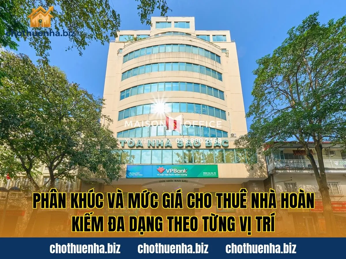 Phân khúc và mức giá cho thuê nhà Hoàn Kiếm đa dạng theo từng vị trí